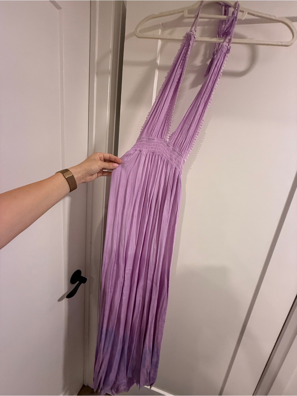 Lavender Ombre Halter dress with open back - Womens